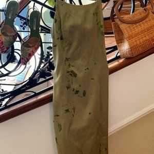 Beautiful and elegant green dress and sweater set